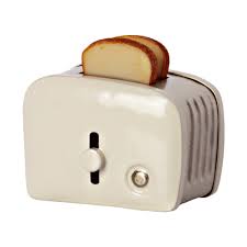 Miniature toaster with bread - Off-white 